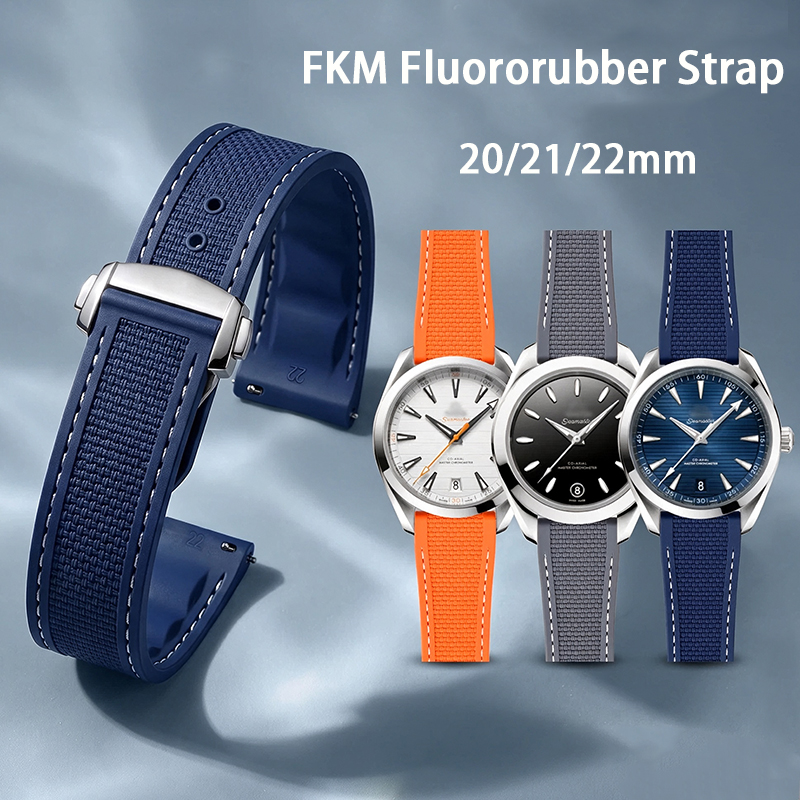Omega Watch Seamaster - FKM Vouwsluiting Band 20mm 21mm 22mm