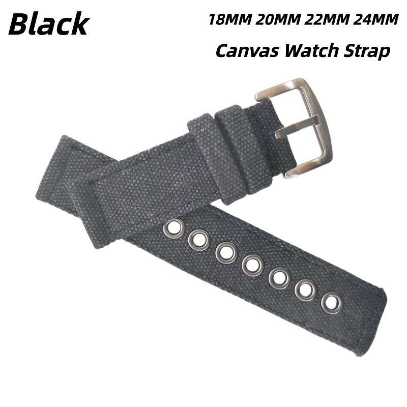 Canvas Strap Watch - TONY-Wholesale 50 stuks/lot Zwarte Canvas Horlogeband