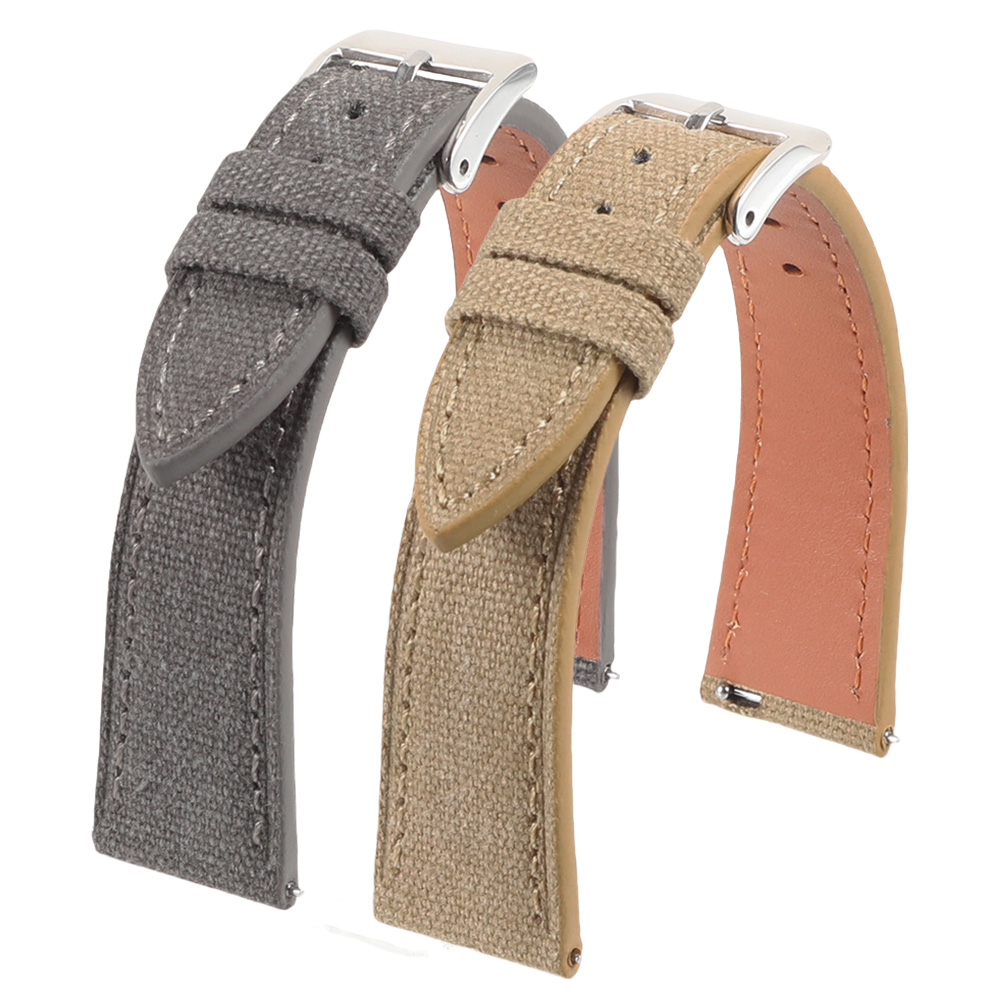 Canvas Strap Watch - Handgemaakte slanke horlogeband 18mm 20mm 22mm