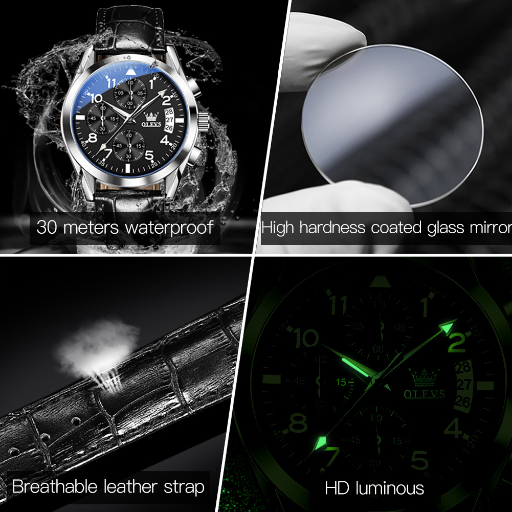 OLEVS quartz horloge voor here - Leather Watch Band Men recensie en prijs