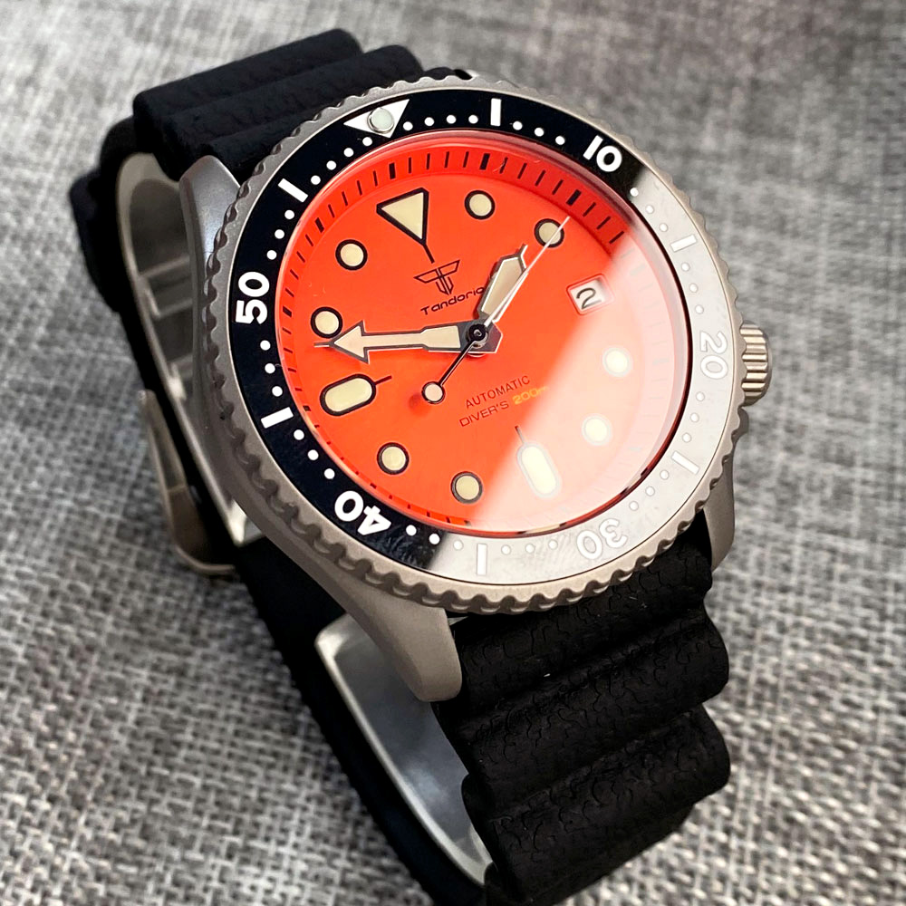 Tandorio 41 mm titanium NH35 h - Rubber Strap Diver recensie en prijs