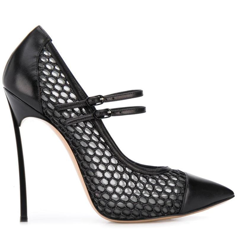 Sexy Mesh Patchwork Puntschoen - Mesh Strap Metal recensie en prijs