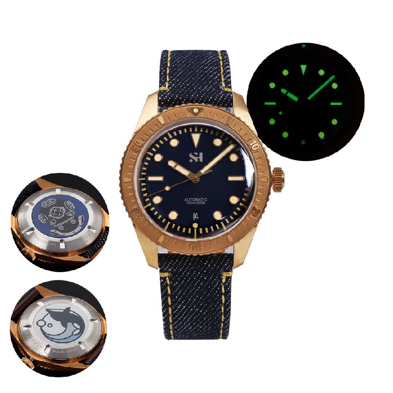 42Mm Bronzen Heren Horloge Mec - Canvas Strap Watch recensie en prijs
