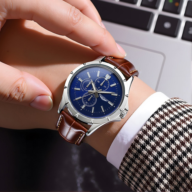 Heren chronograaf quartzhorlog - Leather Watch Band Men recensie en prijs