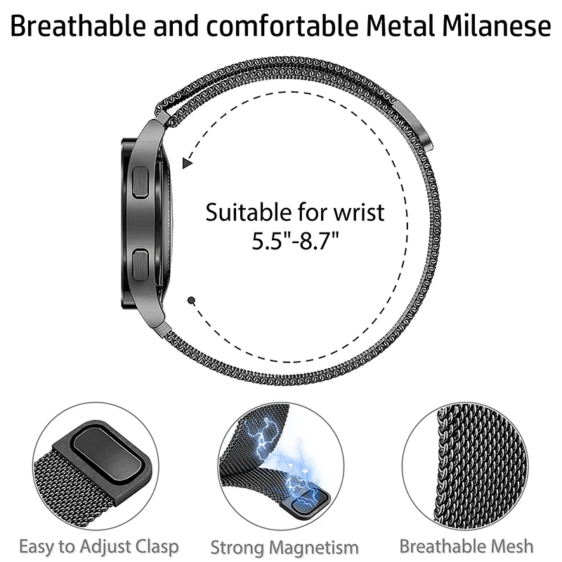 20mm band Voor Amazfit GTS 4/3 - Milanese Loop Magnetic recensie en prijs