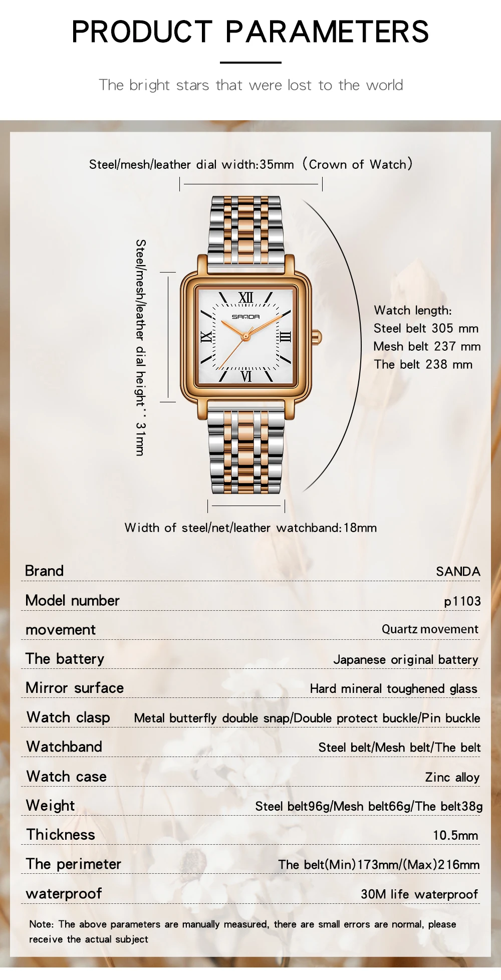SANDA Luxe 1103 quartzhorloge  - Stainless Bracelet Diver recensie en prijs