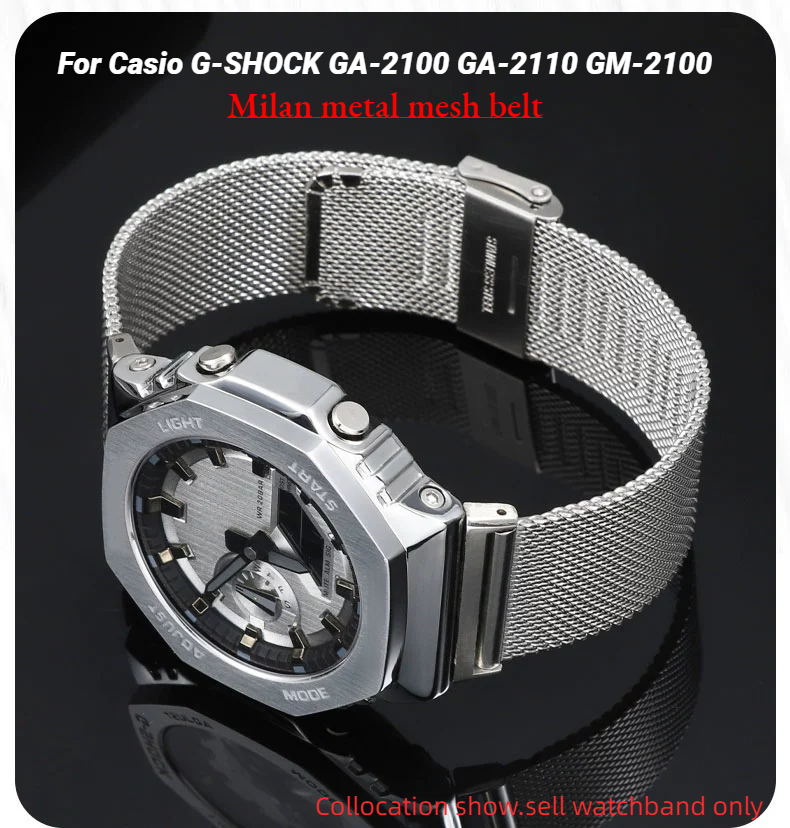 Milan metalen mesh riem Voor C - Casio Watch G-Shock Ga-2100 recensie en prijs